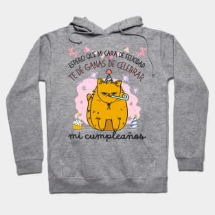 Birthday Cat Spanish Text Hoodie